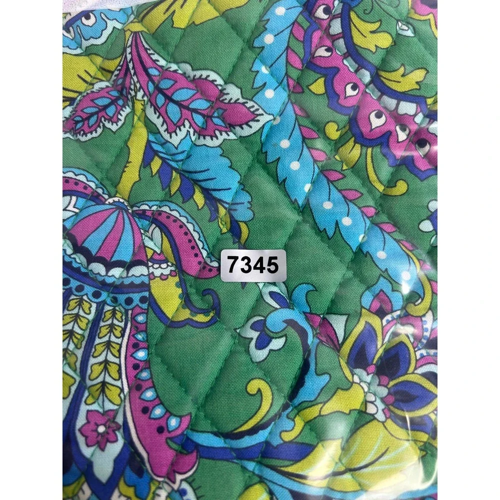 Boho Vera Bradley Women Small Green‎ Go Wild Paisley Quilted Crossbody Bag Purse